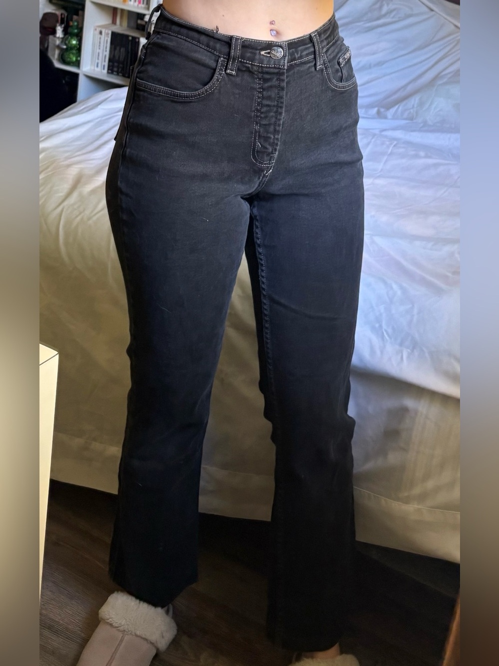 Classic Black High-Rise Flare Jeans